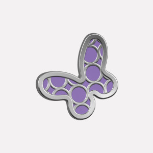 Joollion Charm Butterfly σε μωβ σμάλτο, ασήμι 925 επιπλατινωμένο, συμβατό με όλα τα Joolets της Joolify.