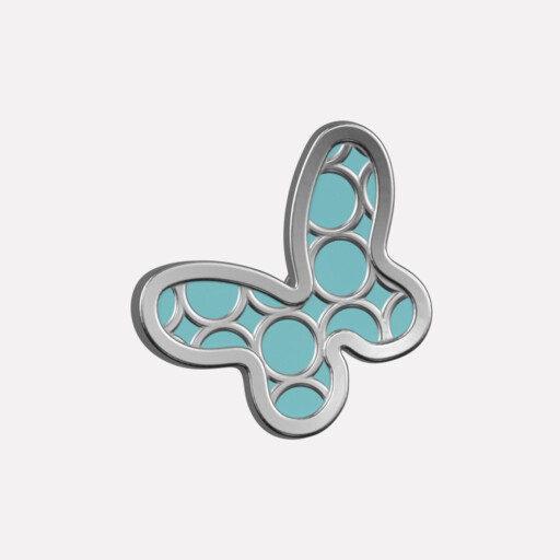 Joollion Charm Butterfly σε τιρκουάζ σμάλτο, ασήμι 925 επιπλατινωμένο, συμβατό με όλα τα Joolets της Joolify.