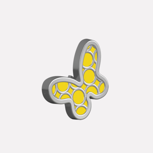 Joollion Charm Butterfly 3/4 σε κίτρινο σμάλτο, ασήμι 925 επιπλατινωμένο, συμβατό με όλα τα Joolets της Joolify.