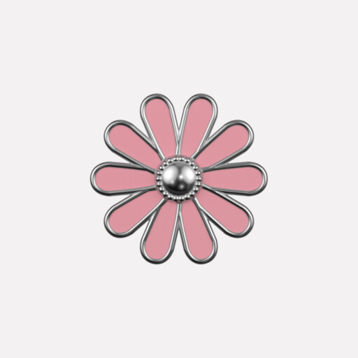 Joollion Charm Daisy σε ροζ σμάλτο, ασήμι 925 επιπλατινωμένο, συμβατό με όλα τα Joolets της Joolify.