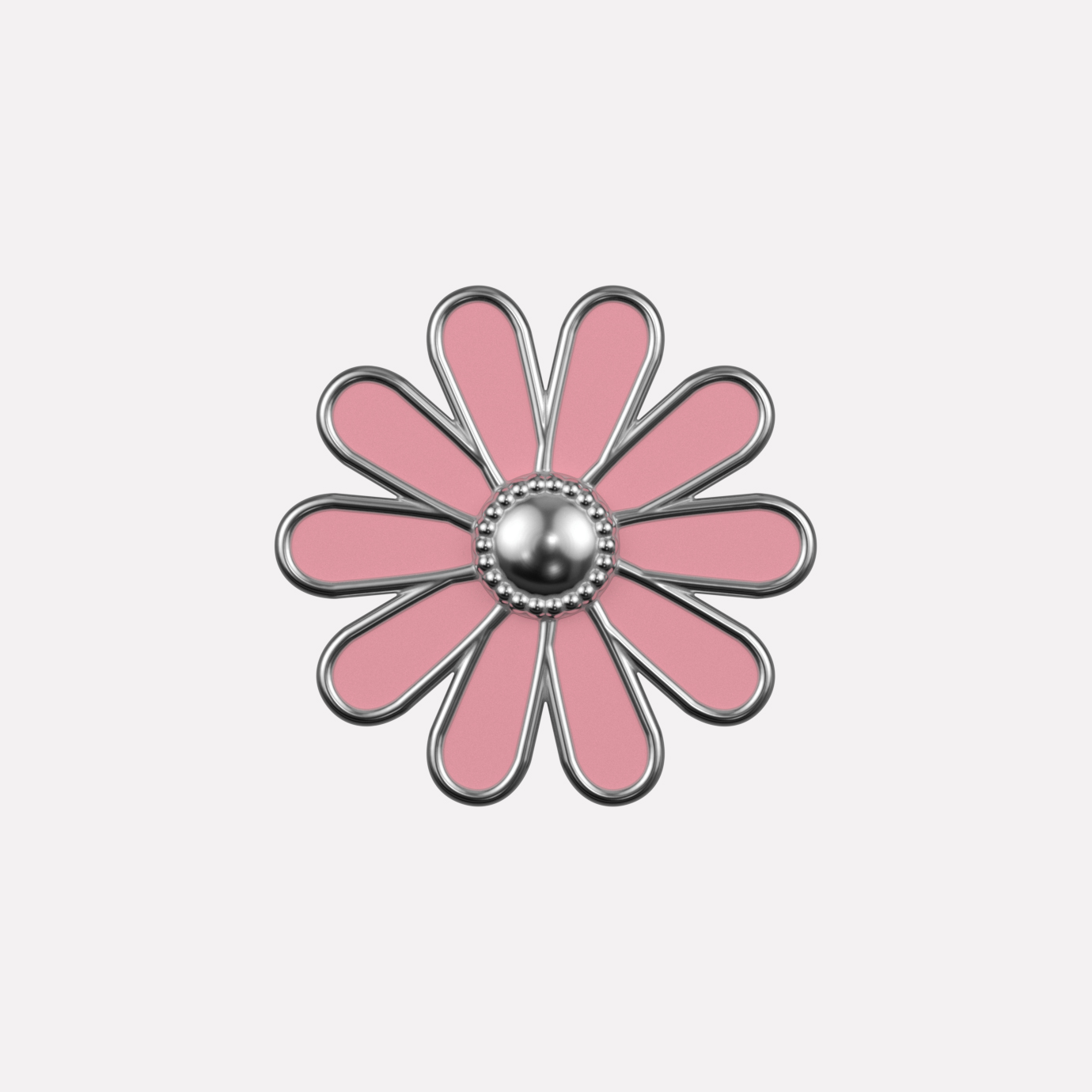 Joollion Charm Daisy σε ροζ σμάλτο, ασήμι 925 επιπλατινωμένο, συμβατό με όλα τα Joolets της Joolify.