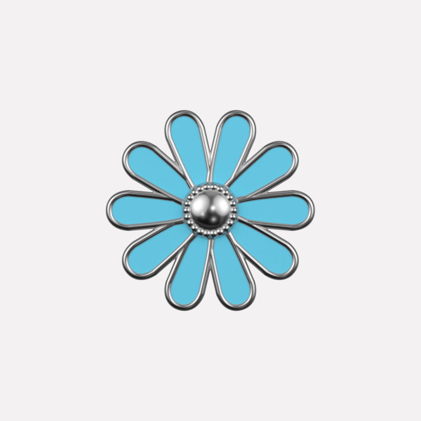 Joollion Charm Daisy σε τιρκουάζ σμάλτο, ασήμι 925 επιπλατινωμένο, συμβατό με όλα τα Joolets της Joolify.