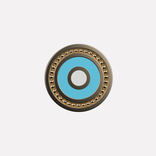 Joollion Charm Eye - Small (Μάτι) σε τιρκουάζ σμάλτο, ασήμι 925, επιχρυσωμένο με χρυσό 18k, συμβατό με όλα τα Joolets της Joolify.