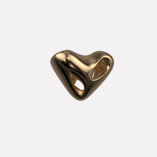 Joollion Charm Heart (Καρδιά), ασήμι 925, επιχρυσωμένο με χρυσό 18k, συμβατό με όλα τα Joolets της Joolify.