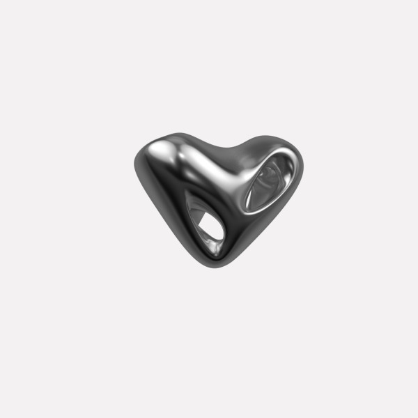Joollion Charm Heart (Καρδιά), ασήμι 925 επιπλατινωμένο, συμβατό με όλα τα Joolets της Joolify.