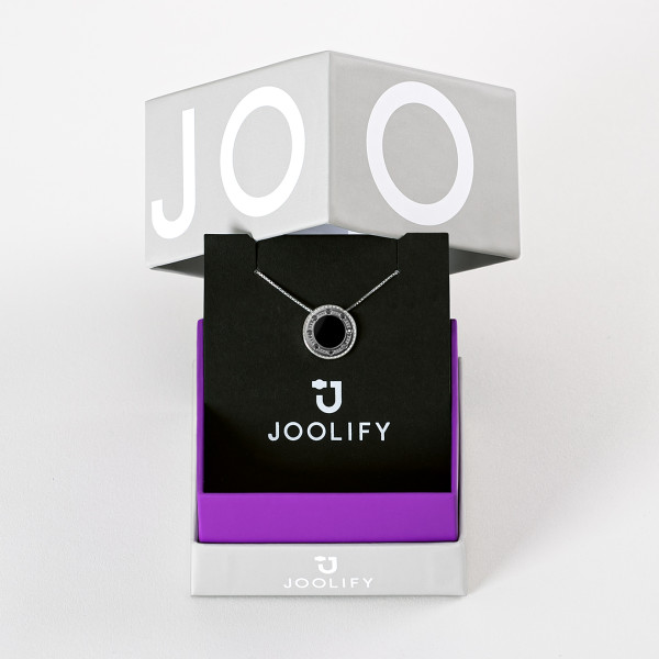 Packaging για Joolets. Κολιέ και εναλλασσόμενο κόσμημα Joollion, από επιπλατινωμένο ασήμι 925.