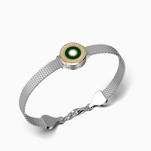 Joollion από επιχρυσωμένο ασήμι 925 με χρυσό 18k. Φορεμένο σε Joolet βραχιόλι με ασημένια αλυσίδα.