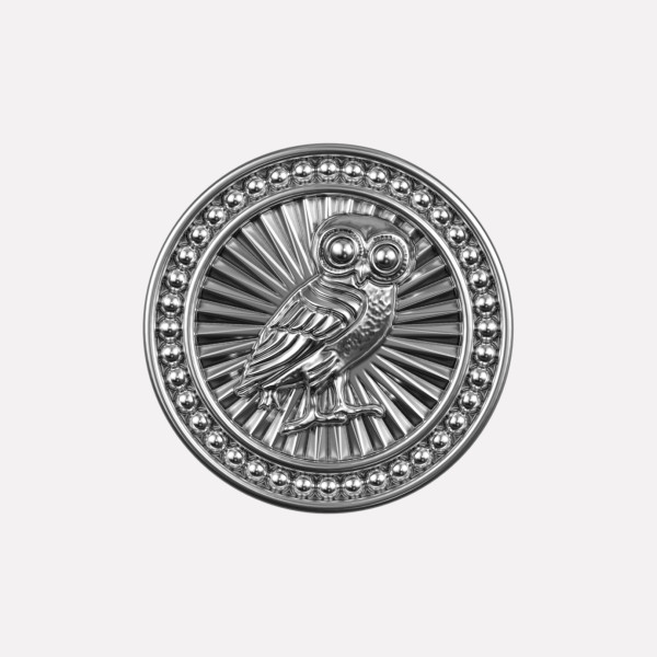 Joollion Charm Owl (Κουκουβάγια), ασήμι 925 με οξείδωση, συμβατό με όλα τα Joolets της Joolify.