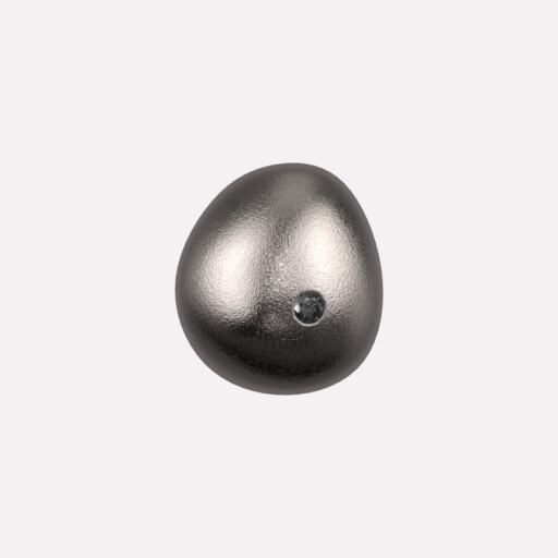 Joollion Charm Pebble (Βότσαλο) με μαύρο ζιργκόν, ασήμι 925 επιπλατινωμένο, συμβατό με όλα τα Joolets της Joolify.