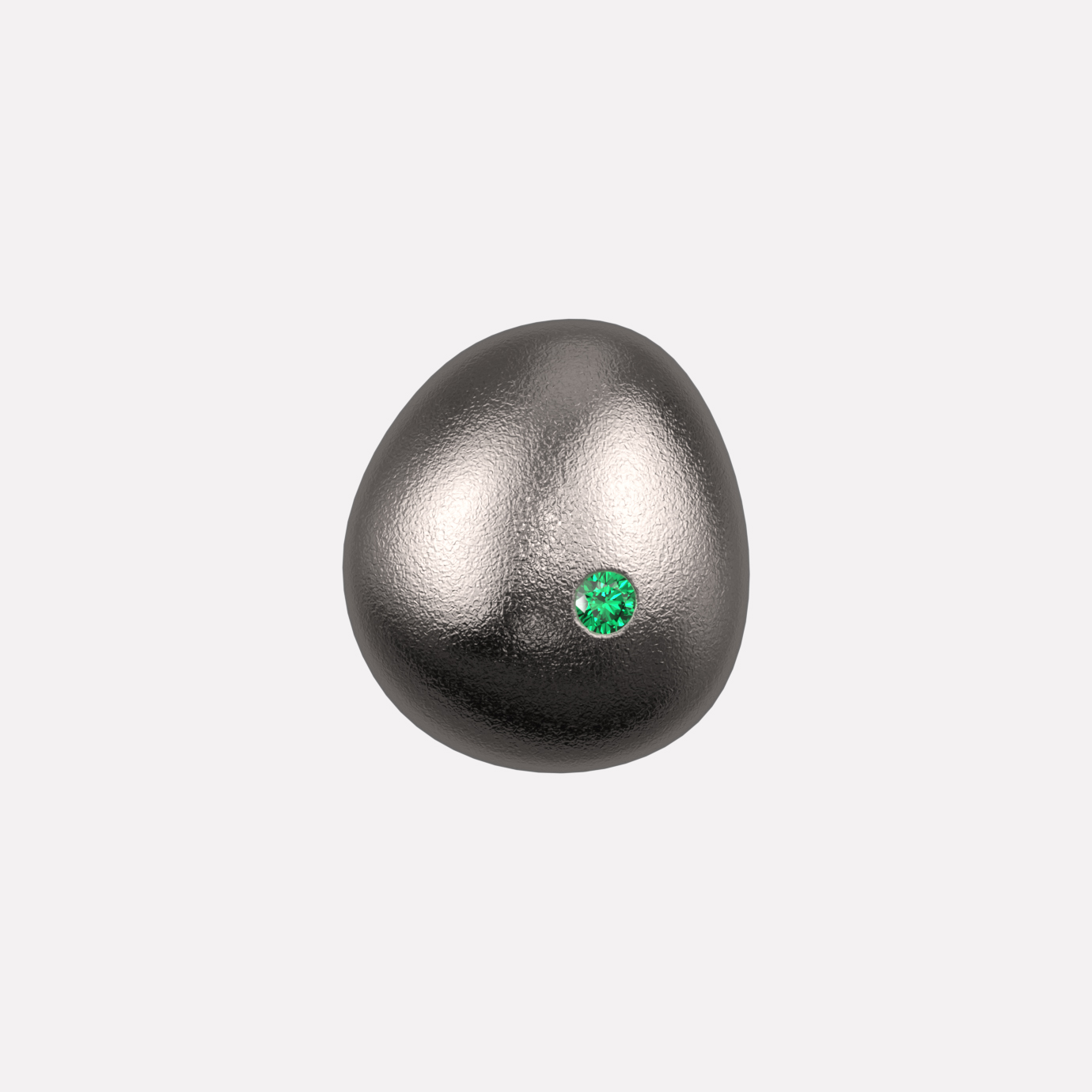 Joollion Charm Pebble (Βότσαλο) με πράσινο ζιργκόν, ασήμι 925 επιπλατινωμένο, συμβατό με όλα τα Joolets της Joolify.