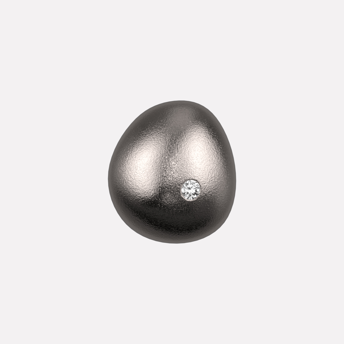 Joollion Charm Pebble (Βότσαλο) με λευκό ζιργκόν, ασήμι 925 επιπλατινωμένο, συμβατό με όλα τα Joolets της Joolify.