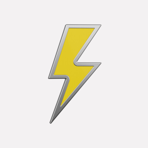 Joollion Charm Thunder (Κεραυνός) σε κίτρινο σμάλτο, ασήμι 925 επιπλατινωμένο, συμβατό με όλα τα Joolets της Joolify.
