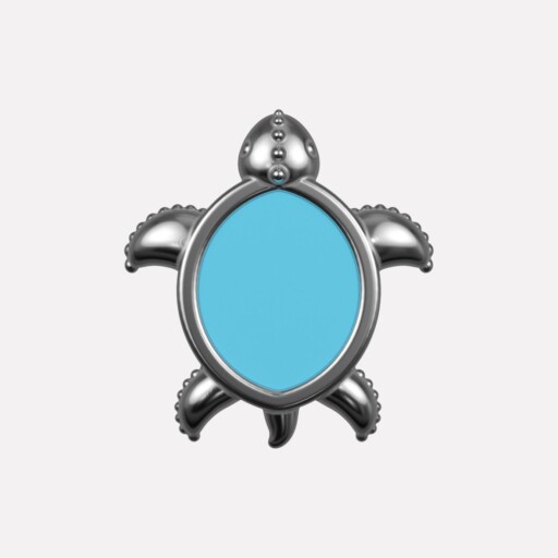 Joollion Charm Turtle - Large σε τιρκουάζ σμάλτο, ασήμι 925 επιπλατινωμένο, συμβατό με όλα τα Joolets της Joolify.