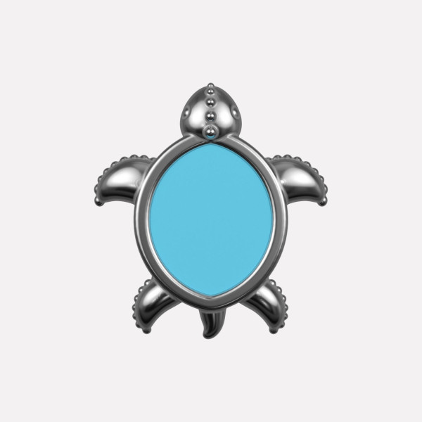 Joollion Charm Turtle - Large σε τιρκουάζ σμάλτο, ασήμι 925 επιπλατινωμένο, συμβατό με όλα τα Joolets της Joolify.