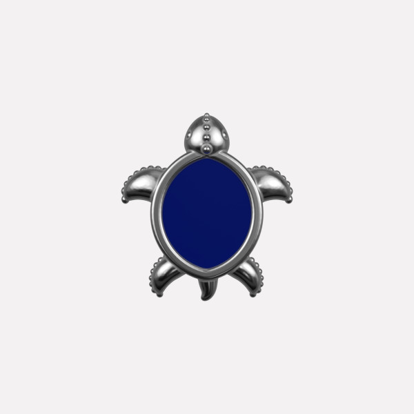 Joollion Charm Turtle - Small σε μπλε σμάλτο, ασήμι 925 επιπλατινωμένο, συμβατό με όλα τα Joolets της Joolify.