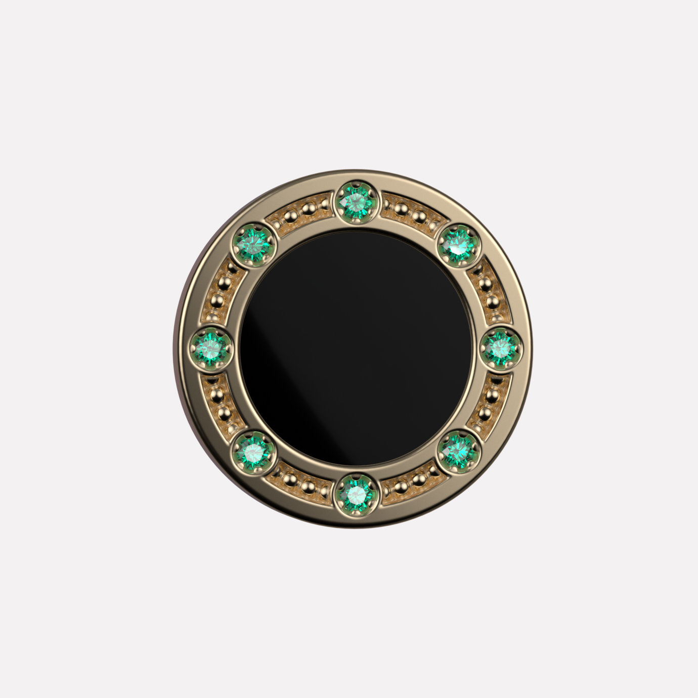 Joollion Charm Elegant Stones σε μαύρο σμάλτο, πράσινα ζιργκόν, ασήμι 925, επιχρυσωμένο με χρυσό 18k, συμβατό με όλα τα Joolets.