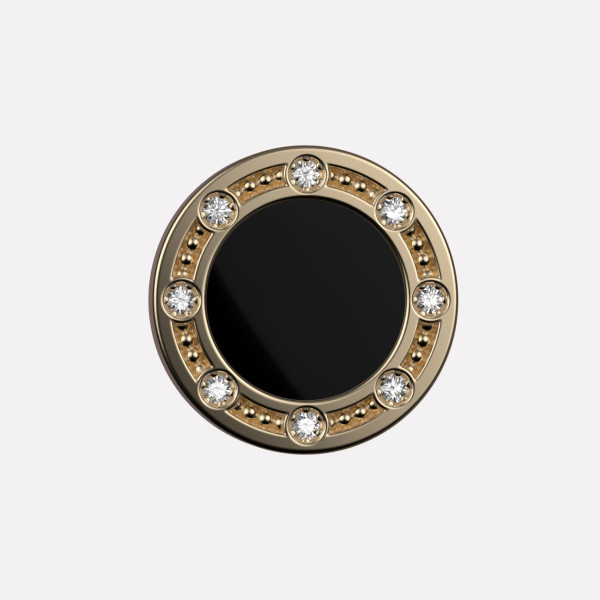 Joollion Charm Elegant Stones σε μαύρο σμάλτο, λευκά ζιργκόν, ασήμι 925, επιχρυσωμένο με χρυσό 18k, συμβατό με όλα τα Joolets.