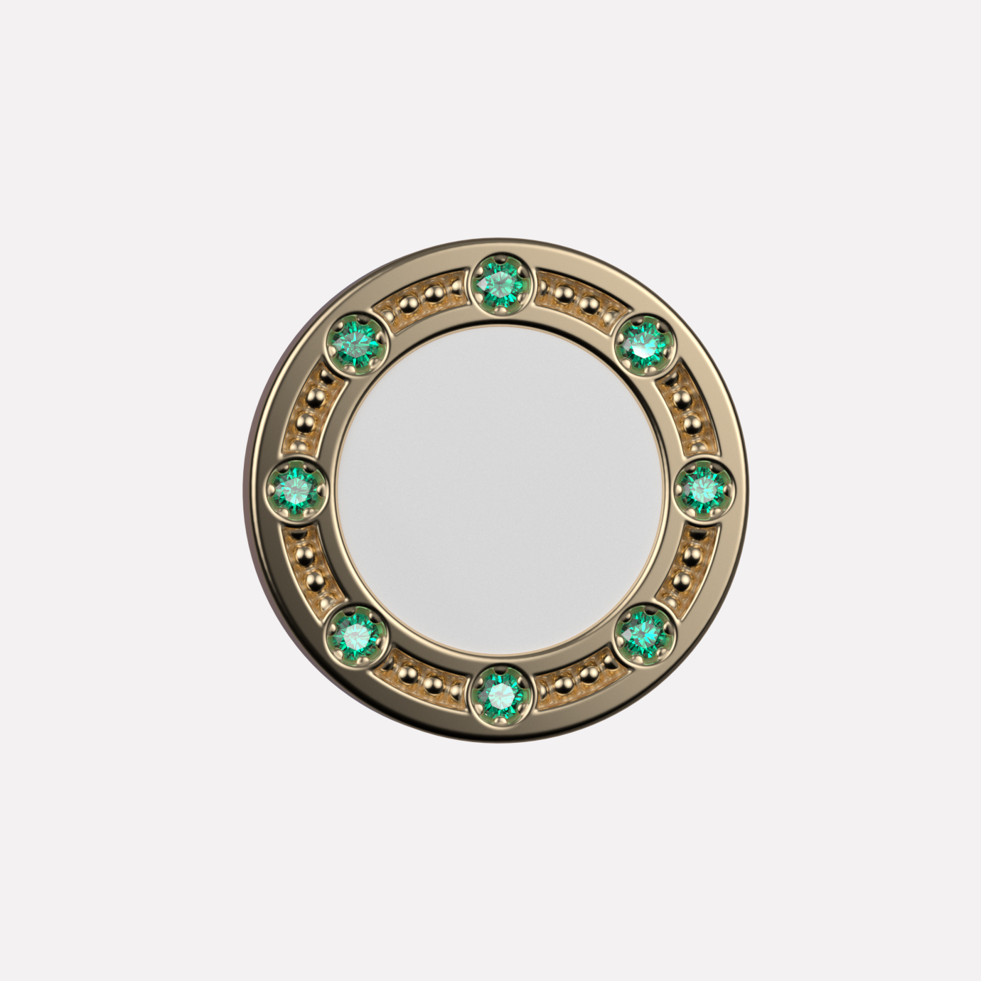 Joollion Charm Elegant Stones σε λευκό σμάλτο, πράσινα ζιργκόν, ασήμι 925, επιχρυσωμένο με χρυσό 18k, συμβατό με όλα τα Joolets.