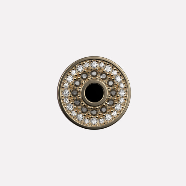 Joollion Charm Stone Eye με καφέ ζιργκόν, ασήμι 925, επιχρυσωμένο με χρυσό 18k, συμβατό με όλα τα Joolets της Joolify.