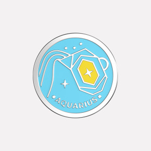 Joollion Charm Aquarius (Υδροχόος), ασήμι 925 επιπλατινωμένο, συμβατό με όλα τα Joolets της Joolify.