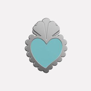 Joollion Charm Azul Corazon (Γαλάζια Καρδιά). Γαλάζιο σμάλτο, ασήμι 925 επιπλατινωμένο, συμβατό με όλα τα Joolets της Joolify.