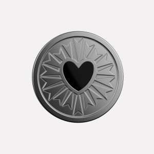 Joollion Charm Black Corazon (Μαύρη Καρδιά). Μαύρο σμάλτο, ασήμι 925 επιπλατινωμένο, συμβατό με όλα τα Joolets της Joolify.