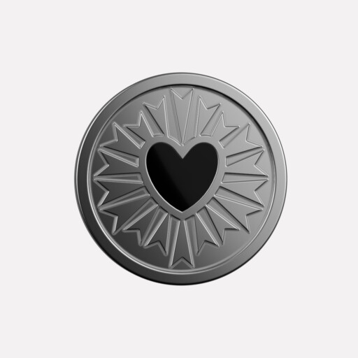Joollion Charm Black Corazon (Μαύρη Καρδιά). Μαύρο σμάλτο, ασήμι 925 επιπλατινωμένο, συμβατό με όλα τα Joolets της Joolify.