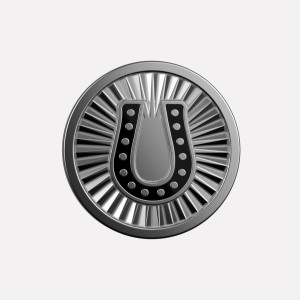 Joollion Charm Black Horseshoe (Μαύρο Πέταλο), ασήμι 925 επιπλατινωμένο, συμβατό με όλα τα Joolets της Joolify.