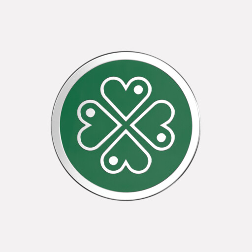Joollion Charm Green Clover (Πράσινο Τριφύλλι), ασήμι 925 επιπλατινωμένο, συμβατό με όλα τα Joolets της Joolify.