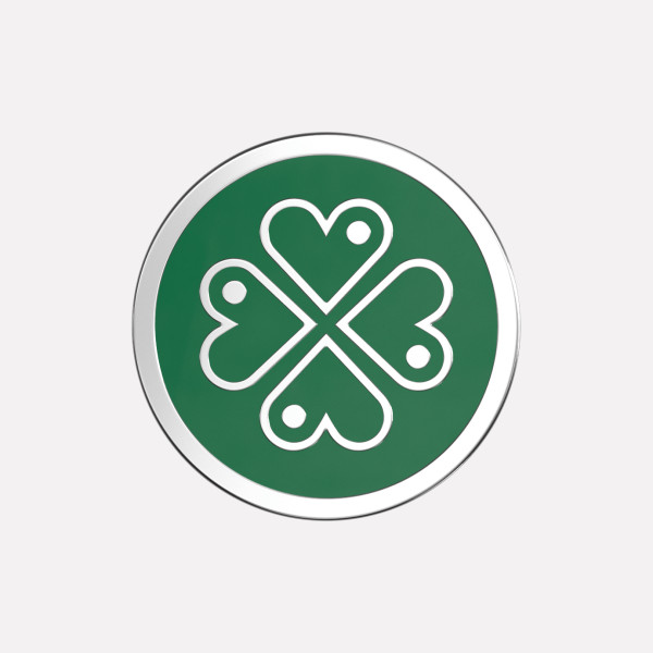 Joollion Charm Green Clover (Πράσινο Τριφύλλι), ασήμι 925 επιπλατινωμένο, συμβατό με όλα τα Joolets της Joolify.