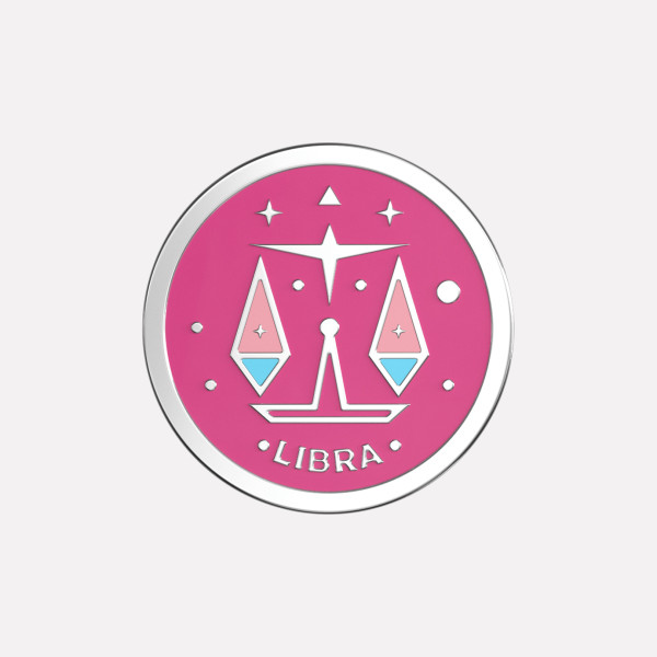 Joollion Charm Libra (Ζυγός), ασήμι 925 επιπλατινωμένο, συμβατό με όλα τα Joolets της Joolify.