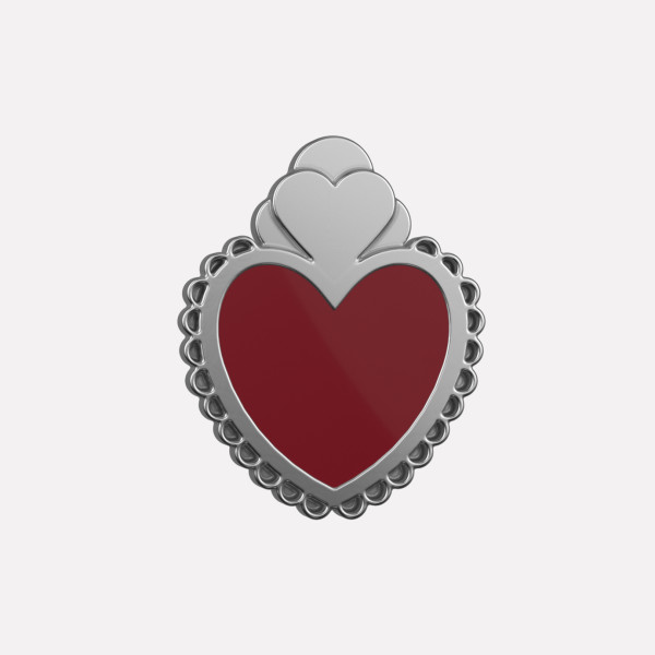 Joollion Charm Pink Corazon Dos. Ροζ σμάλτο, ασήμι 925 επιπλατινωμένο, συμβατό με όλα τα Joolets της Joolify.