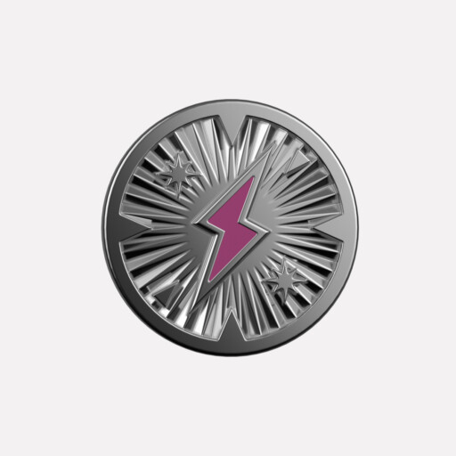 Joollion Charm Pink Thunder (Ροζ Κεραυνός). Ροζ σμάλτο, ασήμι 925 επιπλατινωμένο, συμβατό με όλα τα Joolets της Joolify.