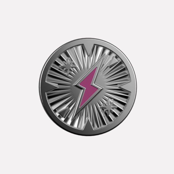 Joollion Charm Pink Thunder (Ροζ Κεραυνός). Ροζ σμάλτο, ασήμι 925 επιπλατινωμένο, συμβατό με όλα τα Joolets της Joolify.