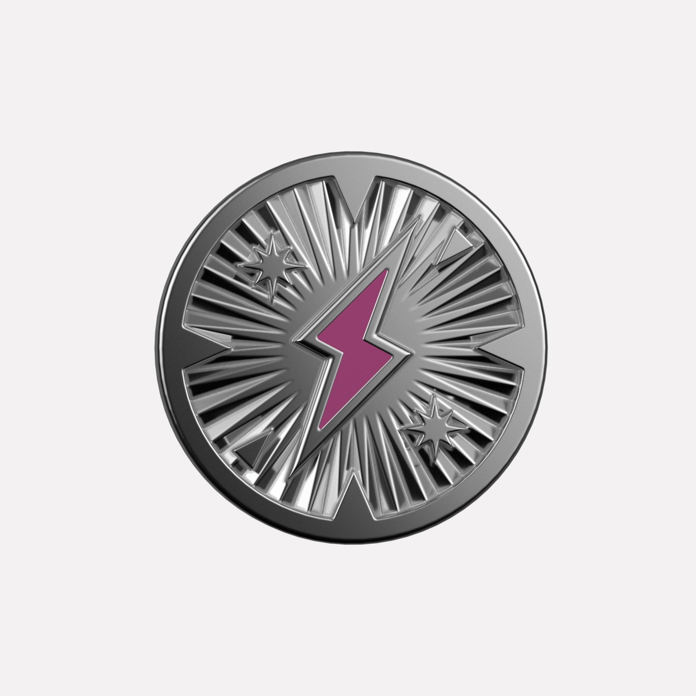 Joollion Charm Pink Thunder (Ροζ Κεραυνός). Ροζ σμάλτο, ασήμι 925 επιπλατινωμένο, συμβατό με όλα τα Joolets της Joolify.