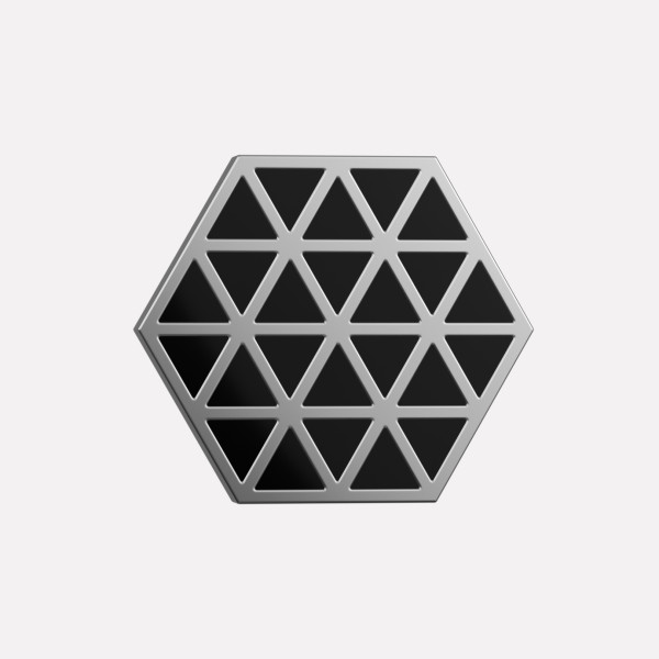 Joollion Charm Pop Hexagon (Εξάγωνο) σε μαύρο σμάλτο, ασήμι 925 επιπλατινωμένο, συμβατό με όλα τα Joolets της Joolify.