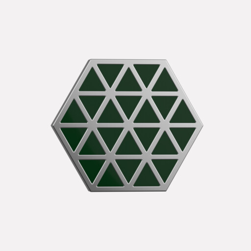Joollion Charm Pop Hexagon (Εξάγωνο) σε πράσινο σμάλτο, ασήμι 925 επιπλατινωμένο, συμβατό με όλα τα Joolets της Joolify.