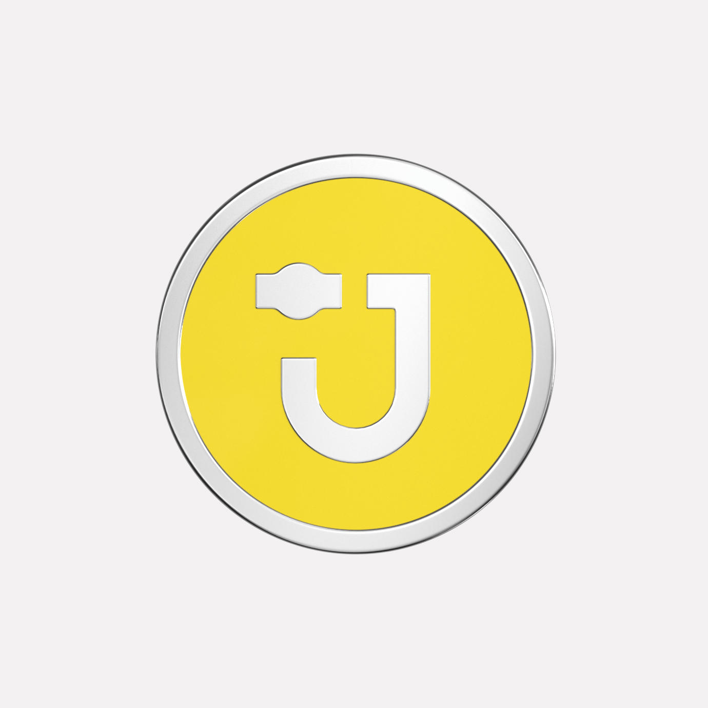 Joollion Charm Smiley (Χαμόγελο) σε κίτρινο σμάλτο, ασήμι 925 επιπλατινωμένο, συμβατό με όλα τα Joolets της Joolify.