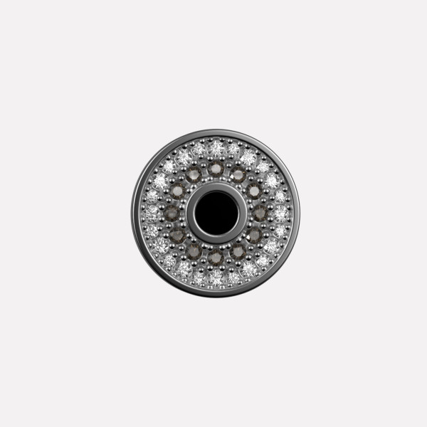 Joollion Charm Stone Eye με καφέ ζιργκόν, ασήμι 925 επιπλατινωμένο, συμβατό με όλα τα Joolets της Joolify.