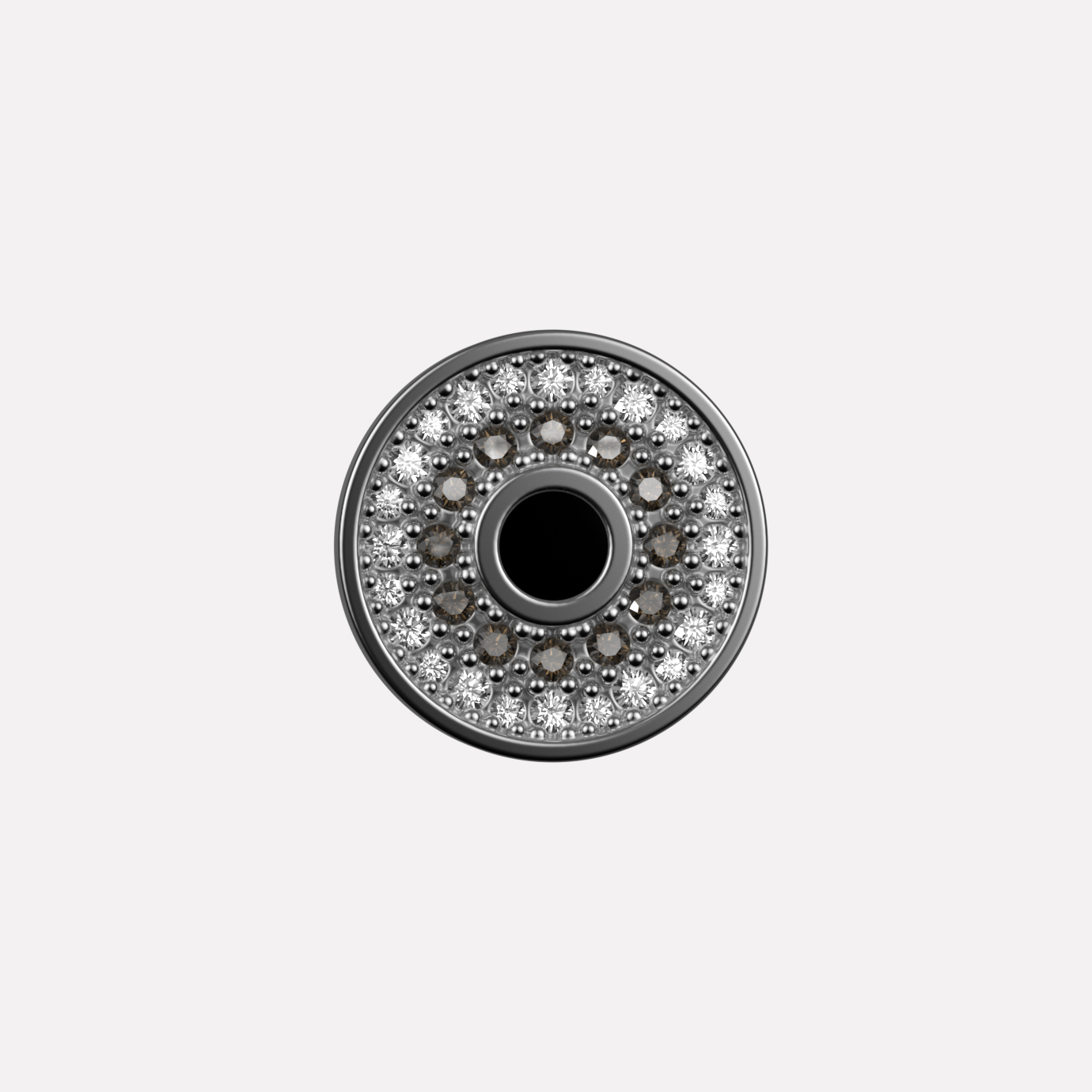Joollion Charm Stone Eye με καφέ ζιργκόν, ασήμι 925 επιπλατινωμένο, συμβατό με όλα τα Joolets της Joolify.