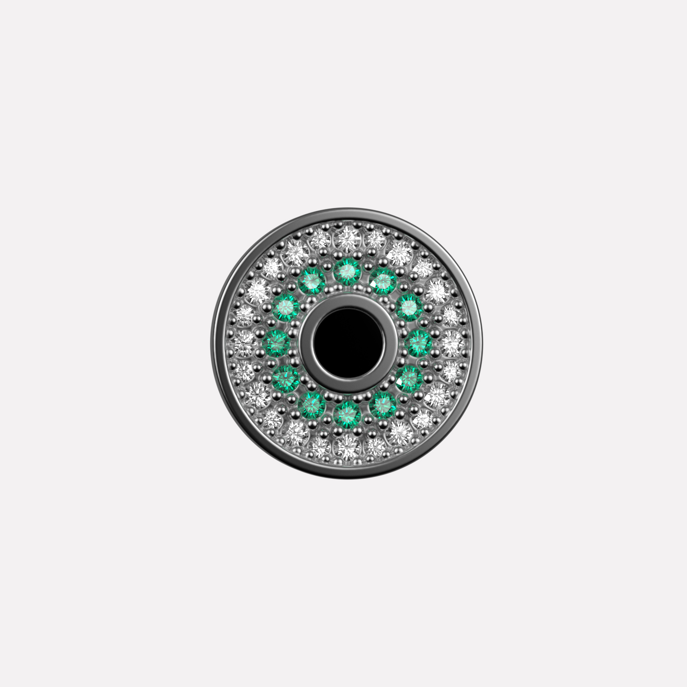 Joollion Charm Stone Eye με πράσινα ζιργκόν, ασήμι 925 επιπλατινωμένο, συμβατό με όλα τα Joolets της Joolify.