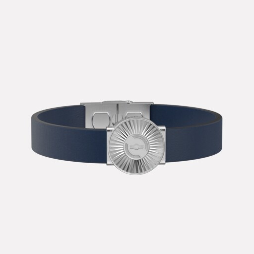 Joolet Bracelet Wide Leather (Μπλε, Δερμάτινο Βραχιόλι). Ασήμι 925. Συνδυάζεται με όλα τα Joollions.