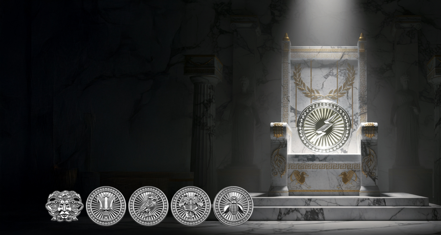 Κεντρικό banner της συλλογής Discus με κοσμήματα Joolify από ασήμι 925, εμπνευσμένα από τη γεωμετρία και την ισορροπία.