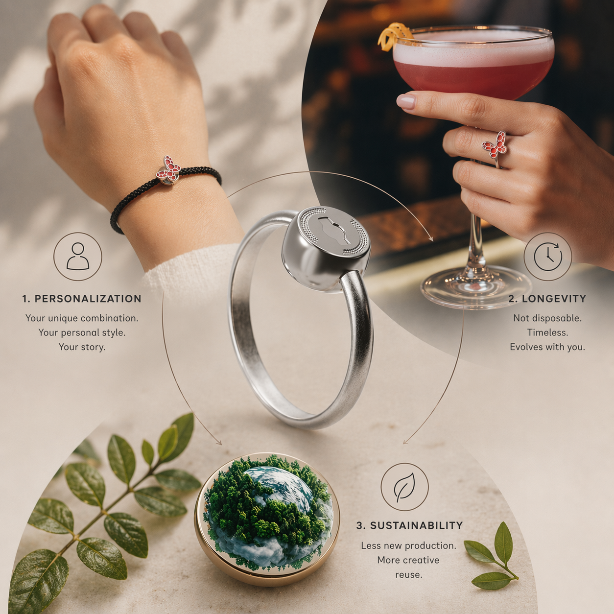 Modular κοσμήματα που προσφέρουν εξατομίκευση και βιωσιμότητα.