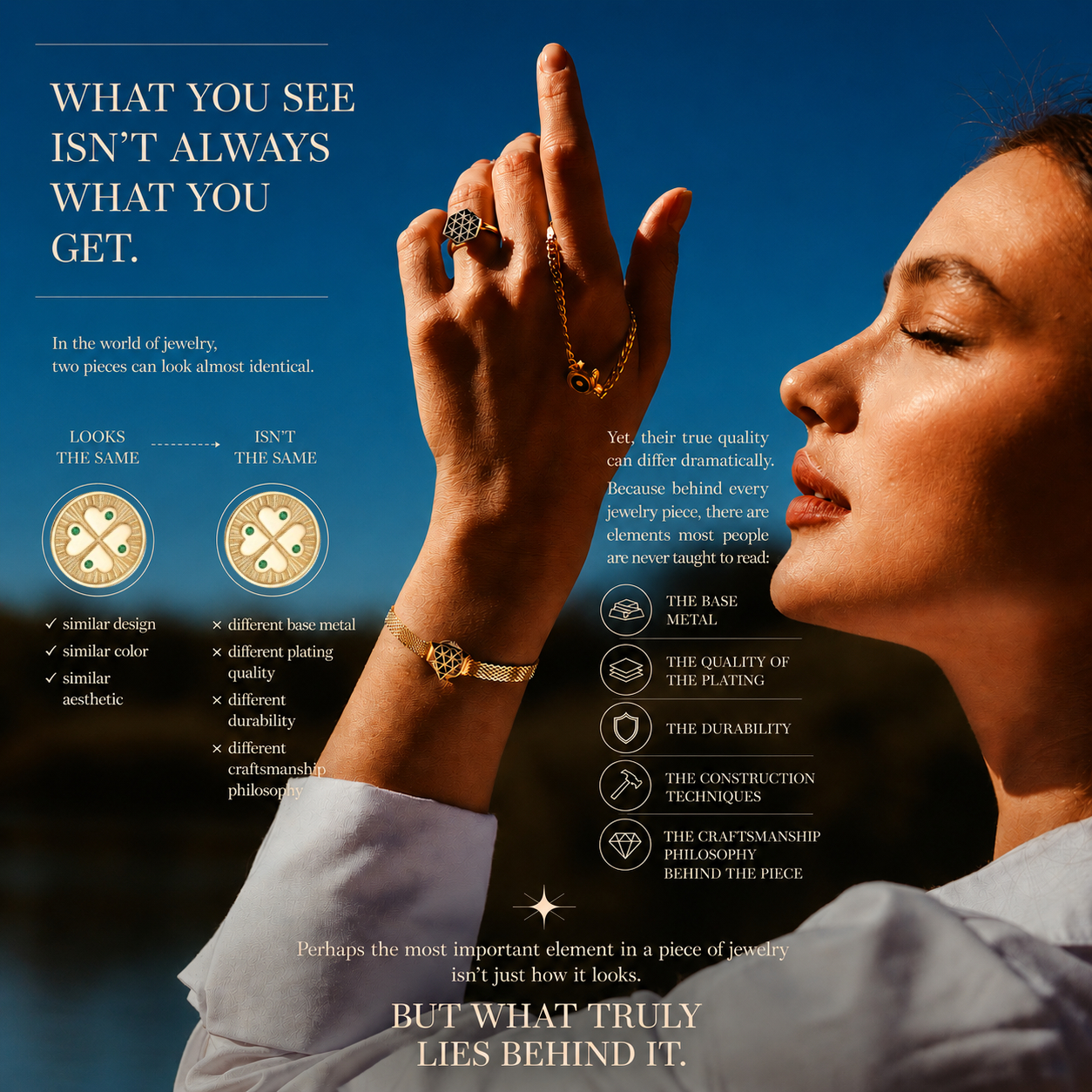 Κοσμήματα με διαφορετικές λεπτομέρειες craftsmanship.