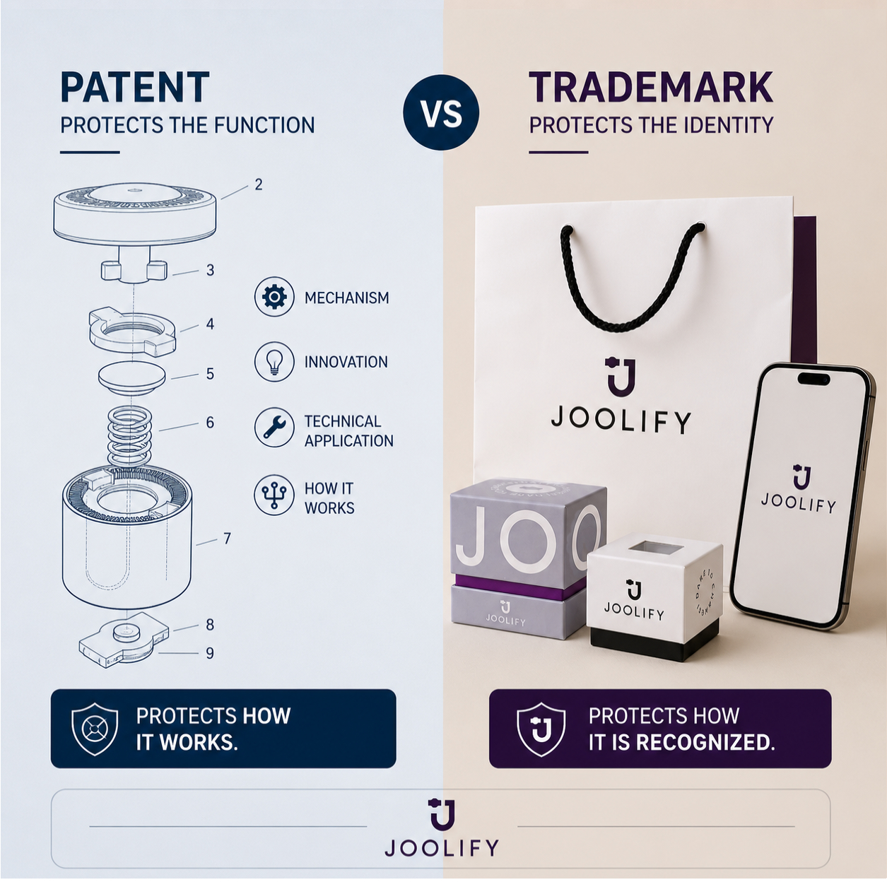 Διαφορά ανάμεσα σε patent και trademark