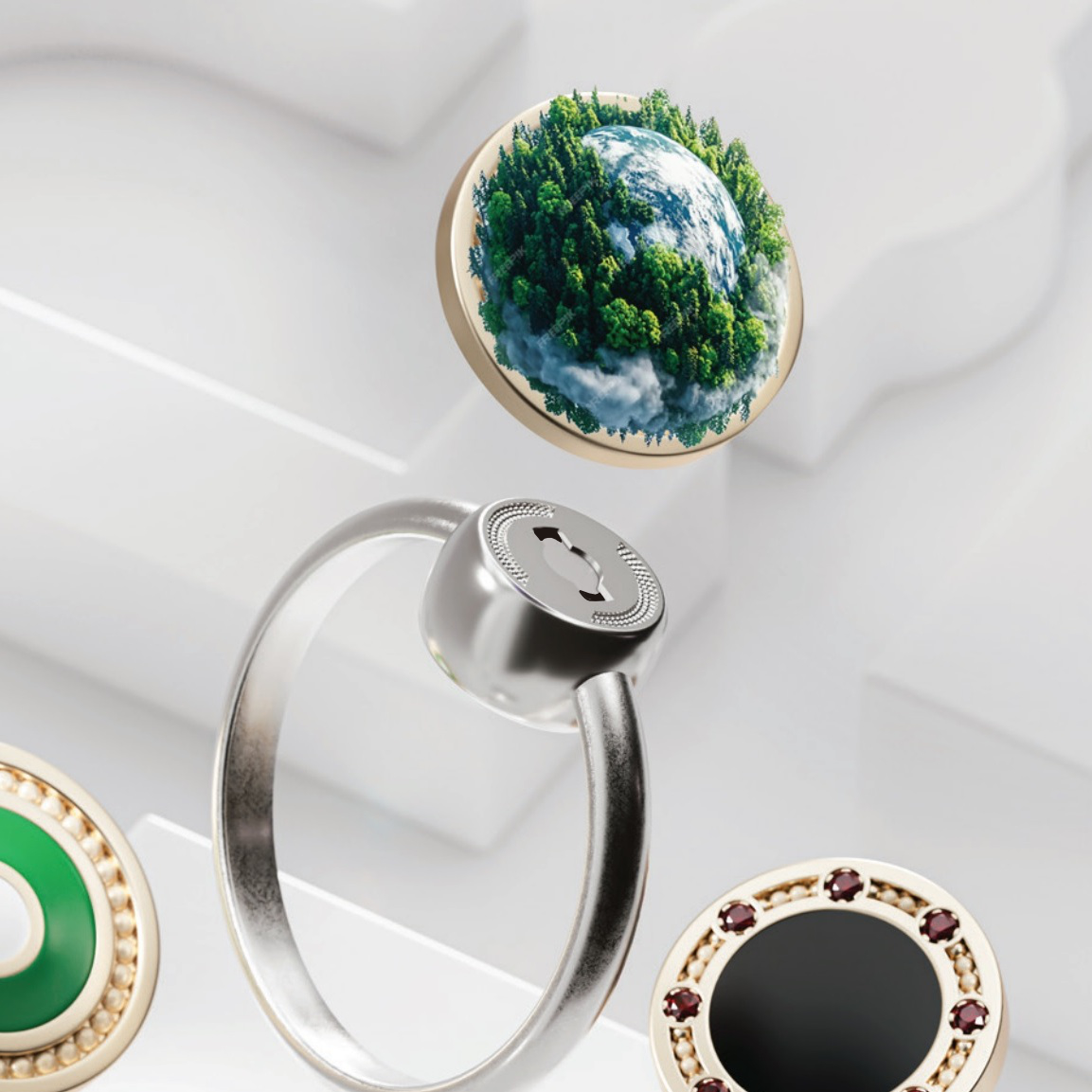 Sustainability της Joolify. Joolet δαχτυλίδι και Joollion planet για την επικοινωνία της αξίας της περιβαλλοντικής ευθύνης.
