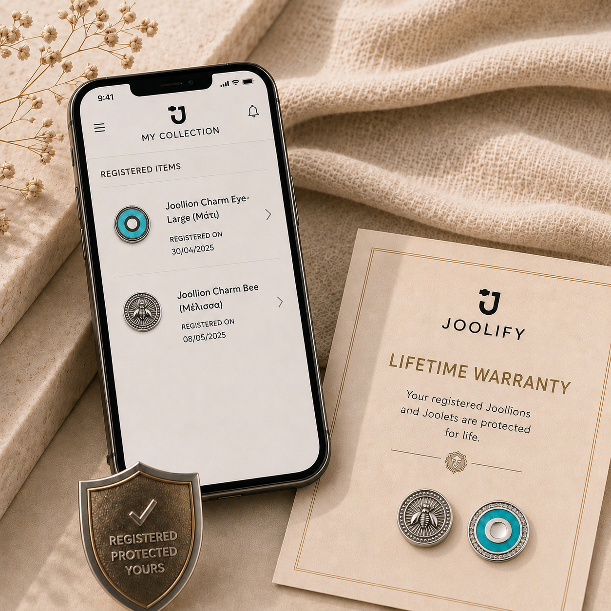Καταχώριση κοσμήματος που ενεργοποιεί τη Lifetime Warranty.